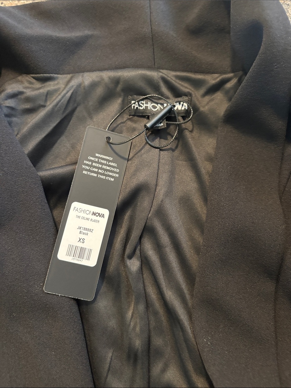 Fashion Nova Black Shawl Collar Blazer Jacket - Picture 2 of 2